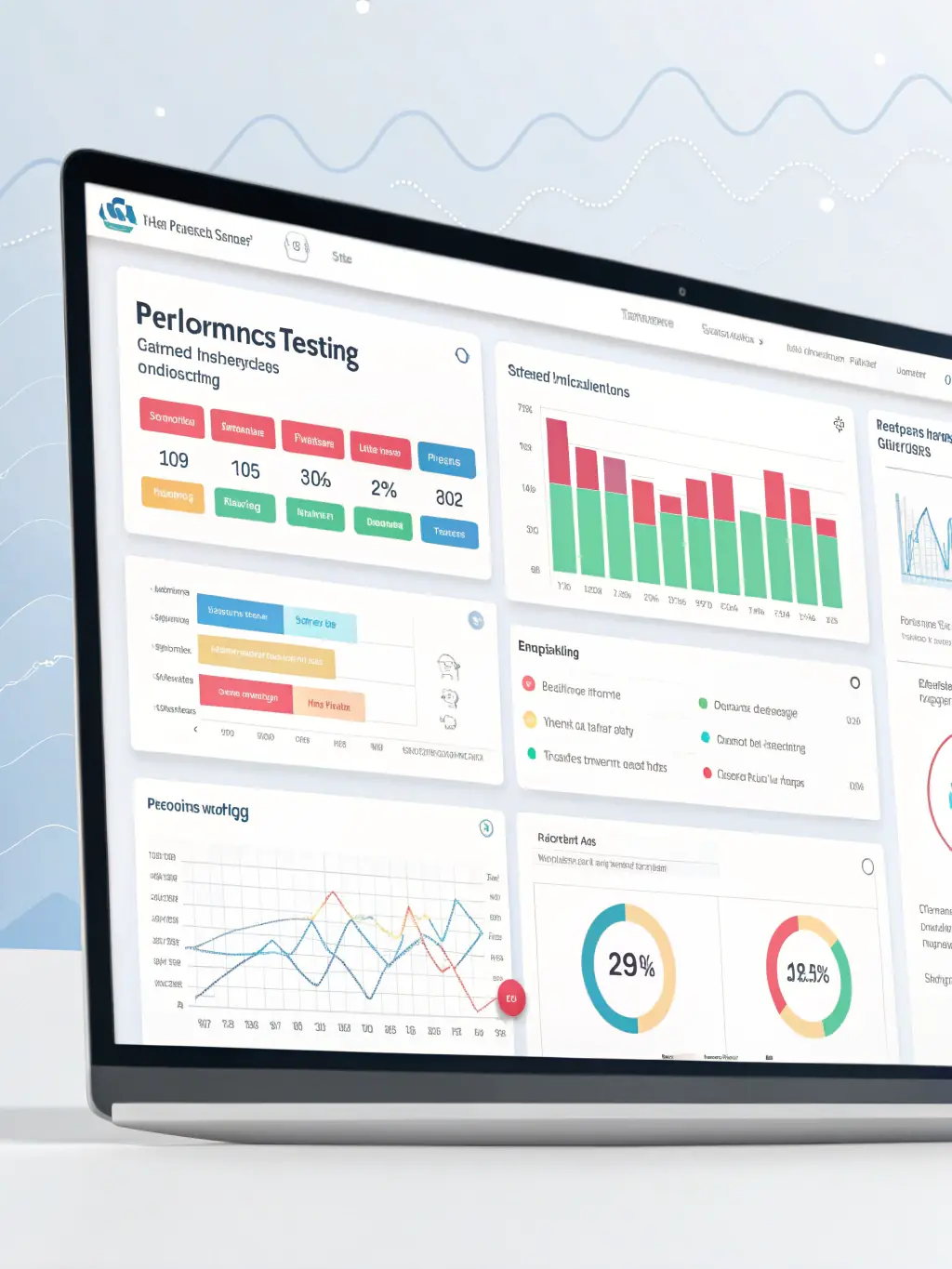 A dashboard interface showing form performance metrics and automated test results, emphasizing the transparency and control offered by Form-Ok.